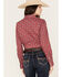 Image #4 - Wrangler Women's Floral Long Sleeve Snap Western Shirt, Burgundy, hi-res