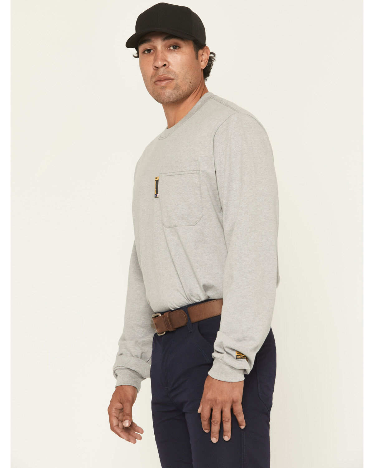 Image #3 - Benchmark FR Men's FR Houston Refining Long Sleeve Graphic Work T-Shirt, Light Grey, hi-res
