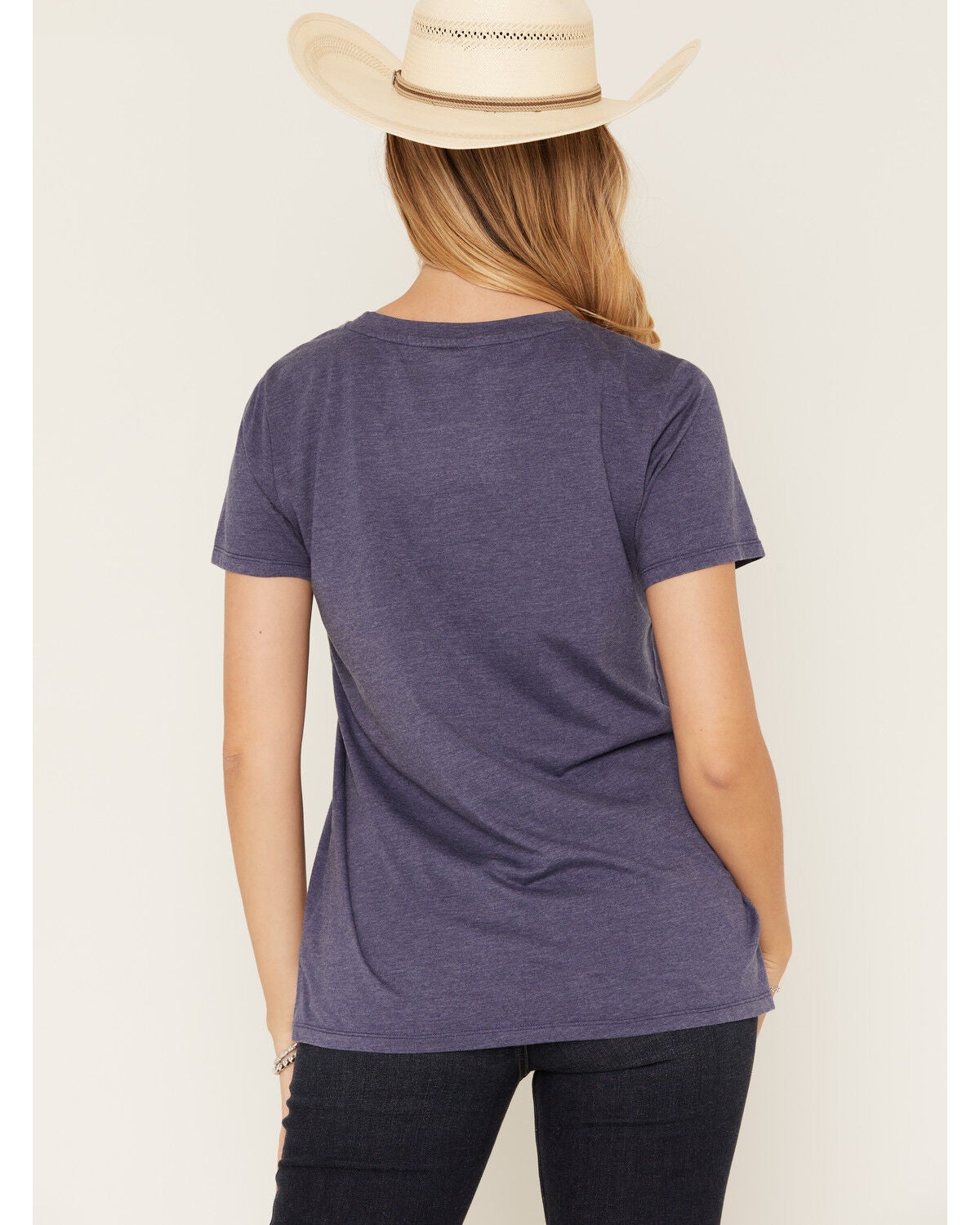 Image #4 - Blended Women's Star Embroidered Short Sleeve Tee, Navy, hi-res