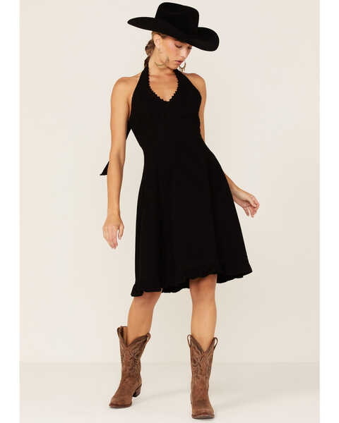 Image #2 - Scully Peruvian Cotton Halter Top Dress, Black, hi-res