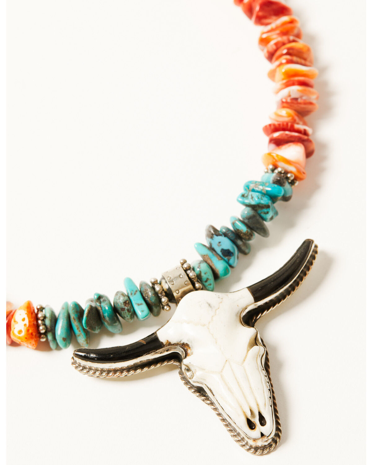 Image #3 - Paige Wallace Women's Longhorn Pendant Spiny Oyster and Turquoise Necklace, Turquoise, hi-res