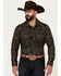 Image #1 - Rock & Roll Denim Men's Paisley Print Long Sleeve Snap Stretch Western Shirt, Black, hi-res