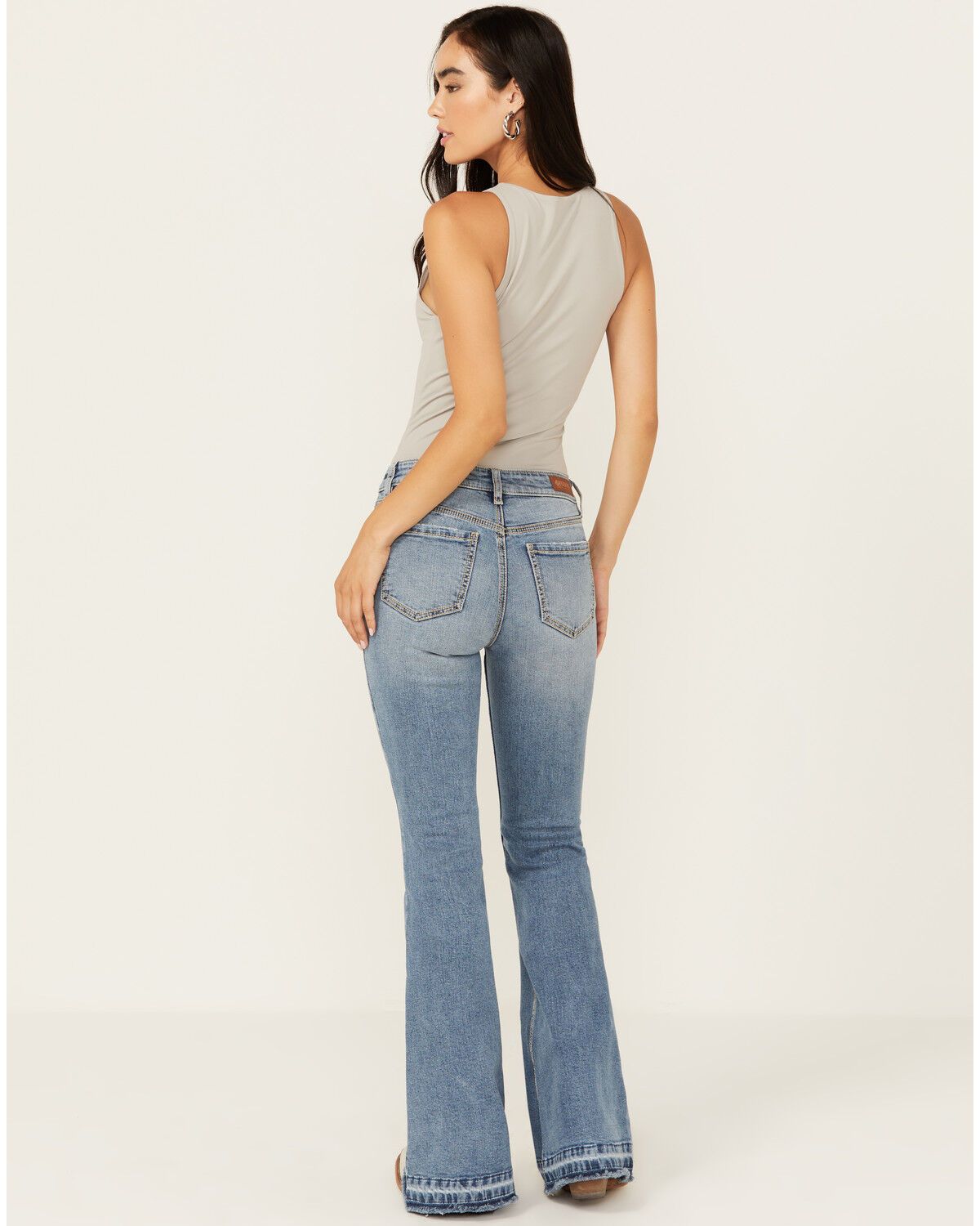 Image #3 - Shyanne Women's Catalina Light Medium Wash High Rise Stretch Flare Jeans, Light Wash, hi-res
