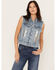 Image #2 - Cleo + Wolf Women's Medium Wash Oversized Embroidered Denim Vest, Medium Wash, hi-res