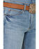 Image #2 - Justin Men's 1879 Light Wash Modern Slim Straight Stretch Denim Jeans, Light Wash, hi-res