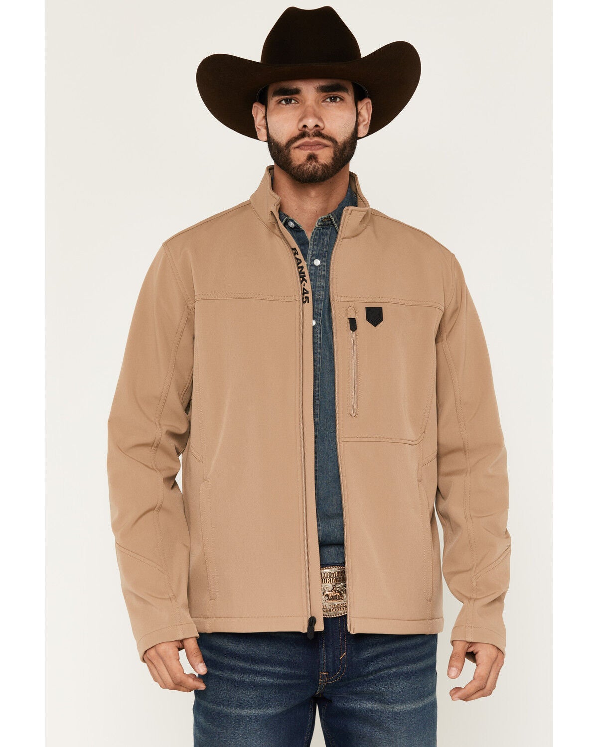 RANK 45&reg; Men's Richwood Softshell Jacket, Khaki, hi-res