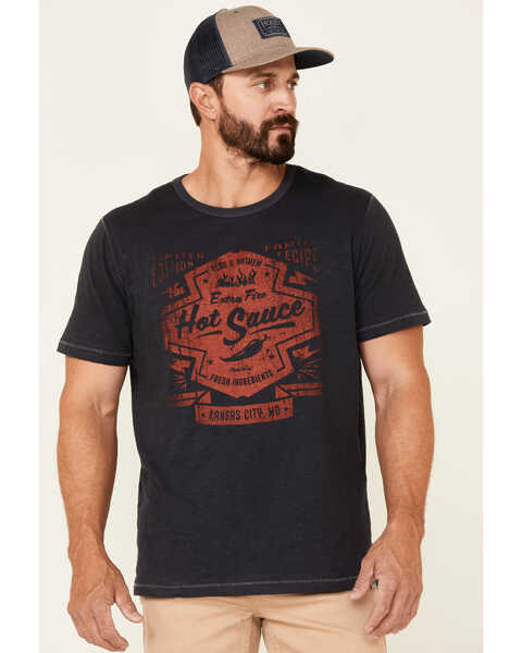Flag & Anthem Men's Navy Fire Hot Sauce Graphic Slub Short Sleeve T-Shirt , Navy, hi-res