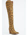 Image #1 - Dingo Women's Diva Leopard Print Thigh High Western Boots - Snip Toe, Leopard, hi-res