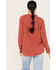 Wild Moss Women's Gauze Long Sleeve Button Down Shirt, Rust Copper, hi-res