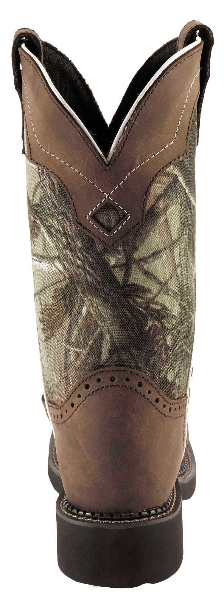 justin camo boots square toe