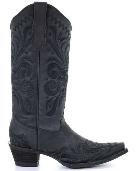 Circle G Women's Filigree Western Boots - Snip Toe, Black, hi-res