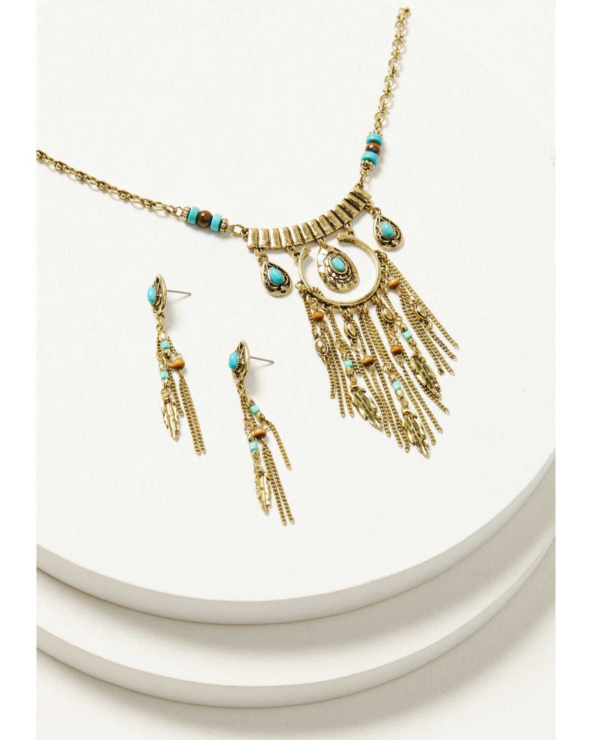 Shyanne Women's Desert Boheme Beaded Jewelry Set - 2 Piece, Gold, hi-res