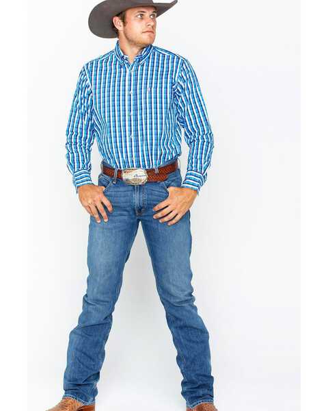Image #6 - Wrangler Men's Plaid Performance Long Sleeve Western Shirt , , hi-res