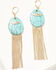 Image #1 - Lainey Wilson Women's Linear Chain Fringe Earrings, Gold, hi-res