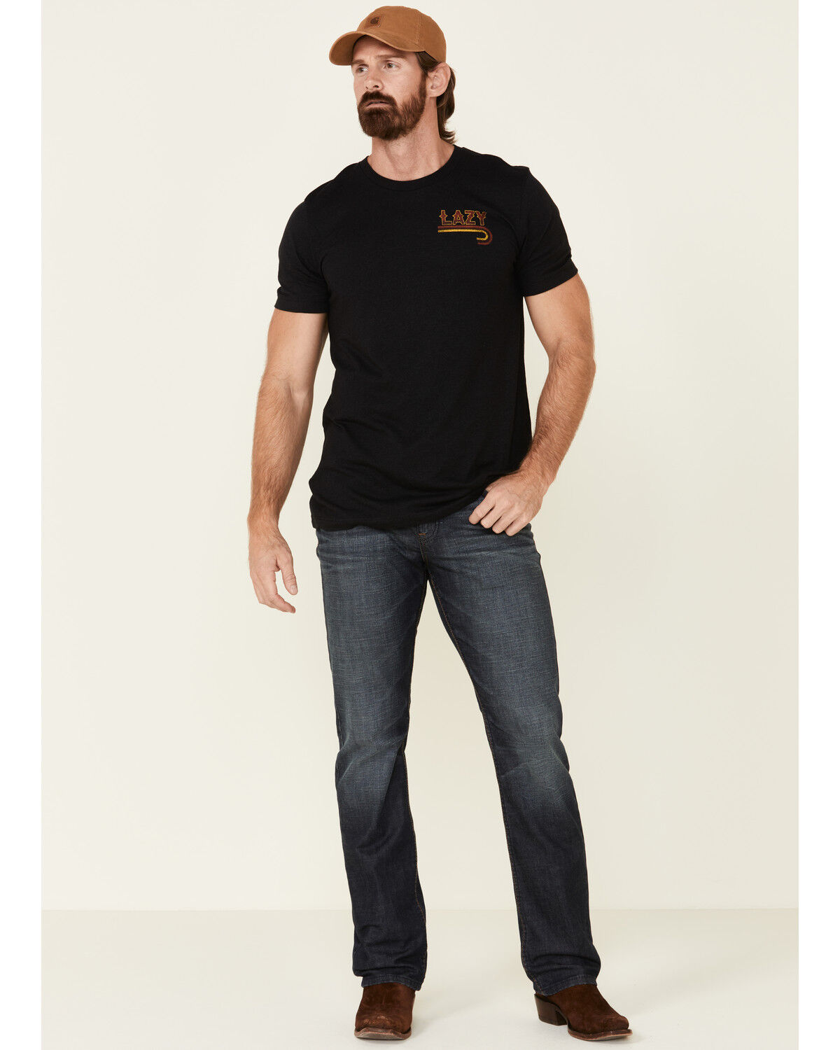 Image #2 - Lazy J Ranch Wear Men's Black Fire J Ranch Logo Graphic T-Shirt, Black, hi-res
