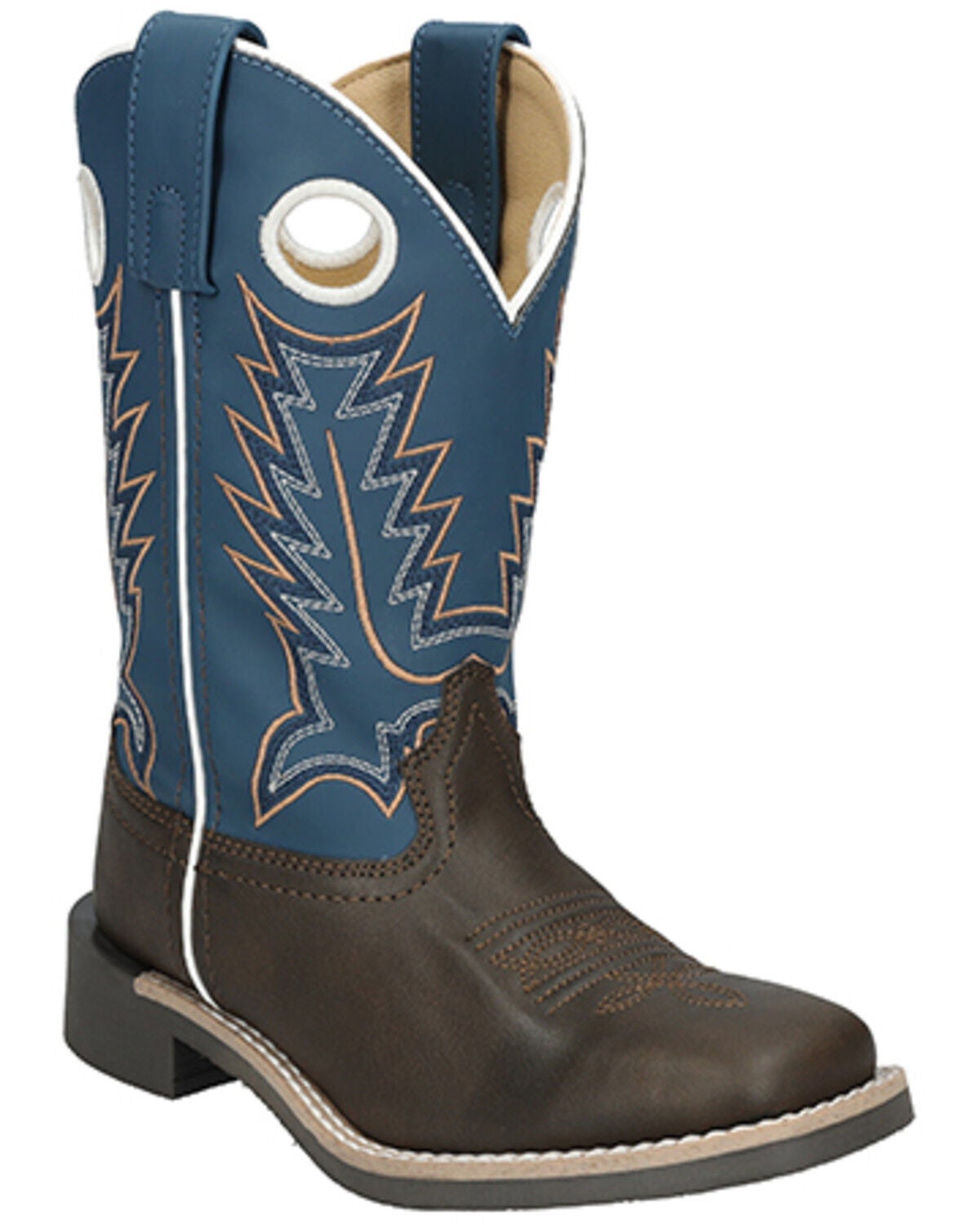 Smoky Mountain Boys' El Paso Western Boots - Broad Square Toe, Dark Brown, hi-res