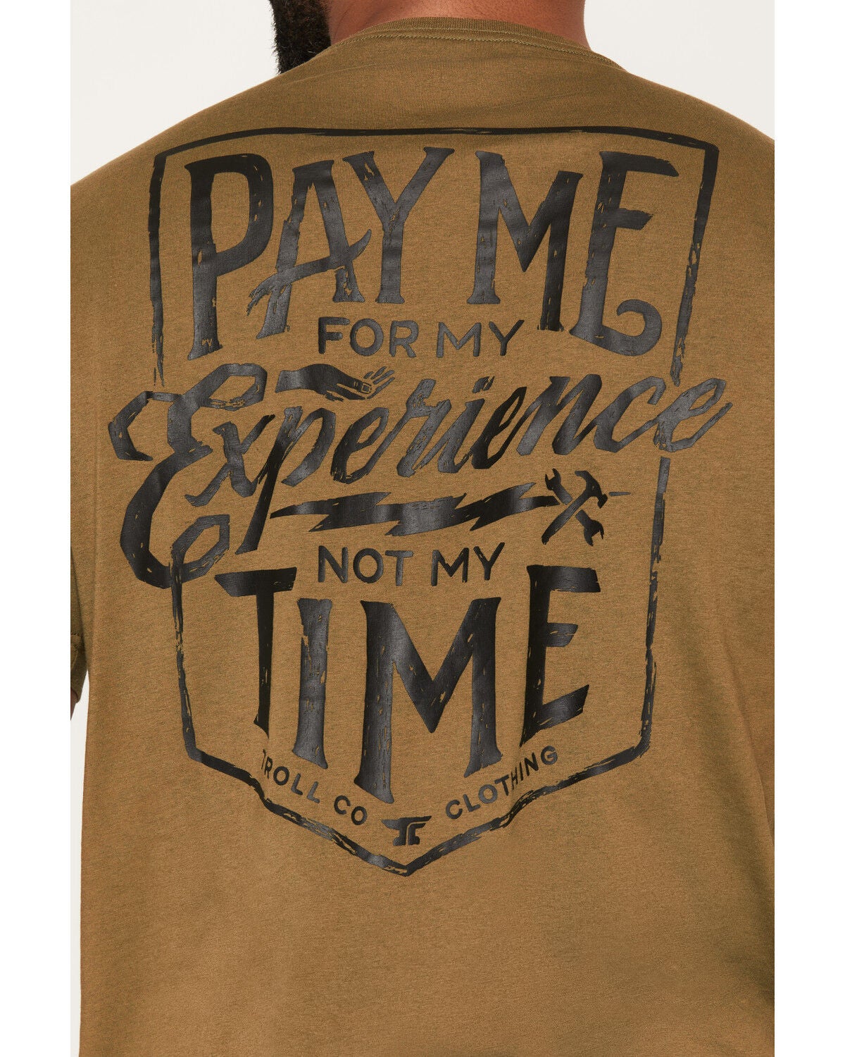Image #3 - Troll Co Men's Pay Me Short Sleeve Graphic T-Shirt, Green, hi-res