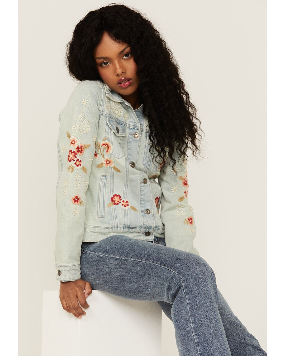 Embroidered Floral Denim Jacket | Sheplers