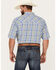 Resistol Men's Miramar Plaid Print Short Sleeve Button Down Western Shirt, Light Purple, hi-res