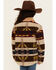 Image #4 - Shyanne Girls' Southwestern Print Sherpa Trim Shacket, Chocolate, hi-res