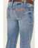 Image #4 - Wrangler Girls' Light Wash Embroidered Pocket Bootcut Jeans, Blue, hi-res