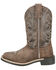Image #3 - Smoky Mountain Little Girls' Willow Western Boots - Broad Square Toe, Brown, hi-res