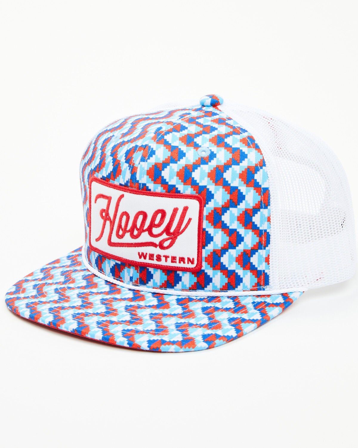 Hooey Men's Lakota Trucker Cap, Black/white, hi-res