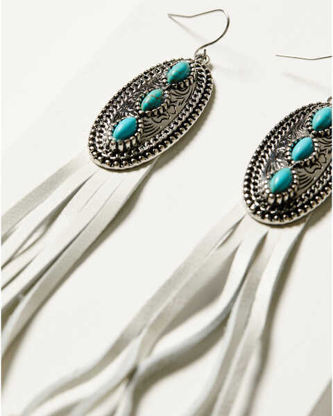 Image #2 - Cowgirl Confetti Women's Three Bells Concho & Tassel Earrings, Silver, hi-res