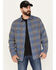 Image #1 - Brothers and Sons Men's Buffalo Checkered Print Long Sleeve Button Down Western Flannel Shirt, Blue, hi-res