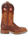 Image #2 - Double H Men's Roper Buckaroo Western Boots - Broad Square Toe, Brown, hi-res