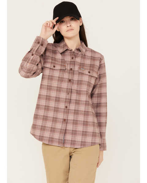 Ariat Women's Rebar Flannel Long Sleeve Button Down Plaid Work Shirt, Multi, hi-res