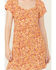 Wild Moss Women's Floral Print Dress, Mustard, hi-res