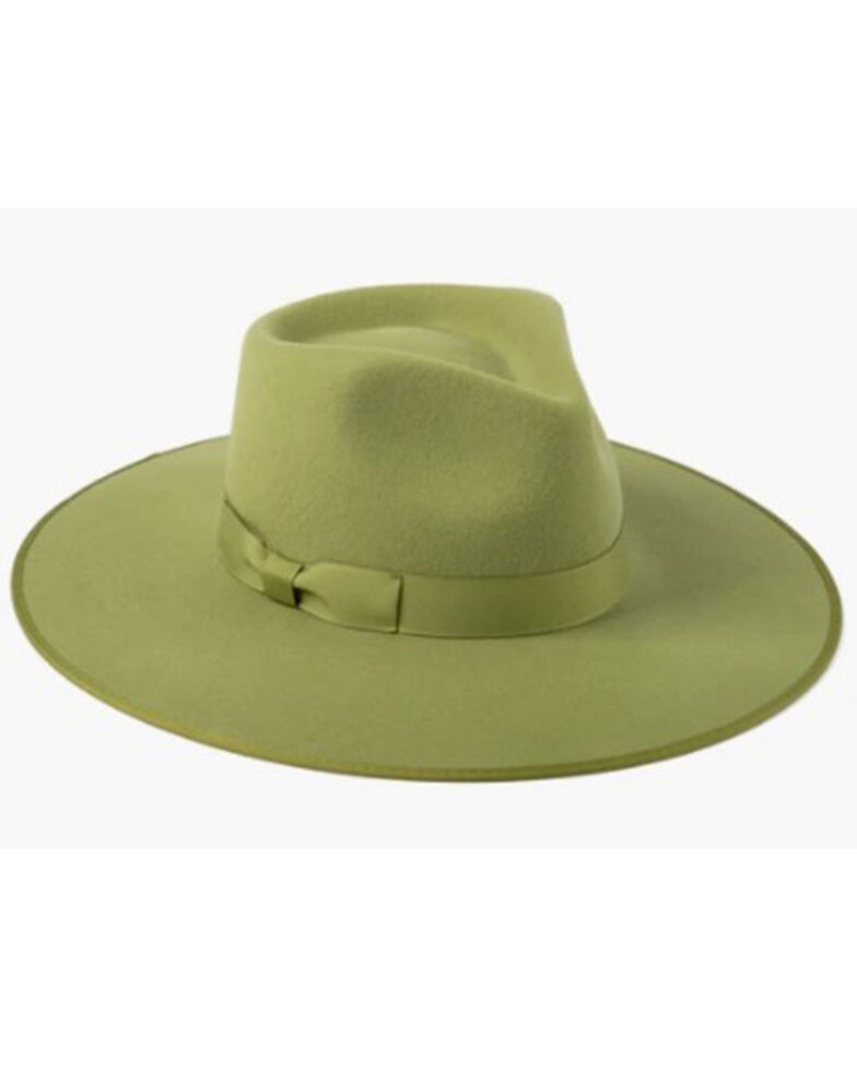 Lack Of Color Women's Cactus Rancher Lime Green Soft Wool Fashion Fedora Hat , Green, hi-res