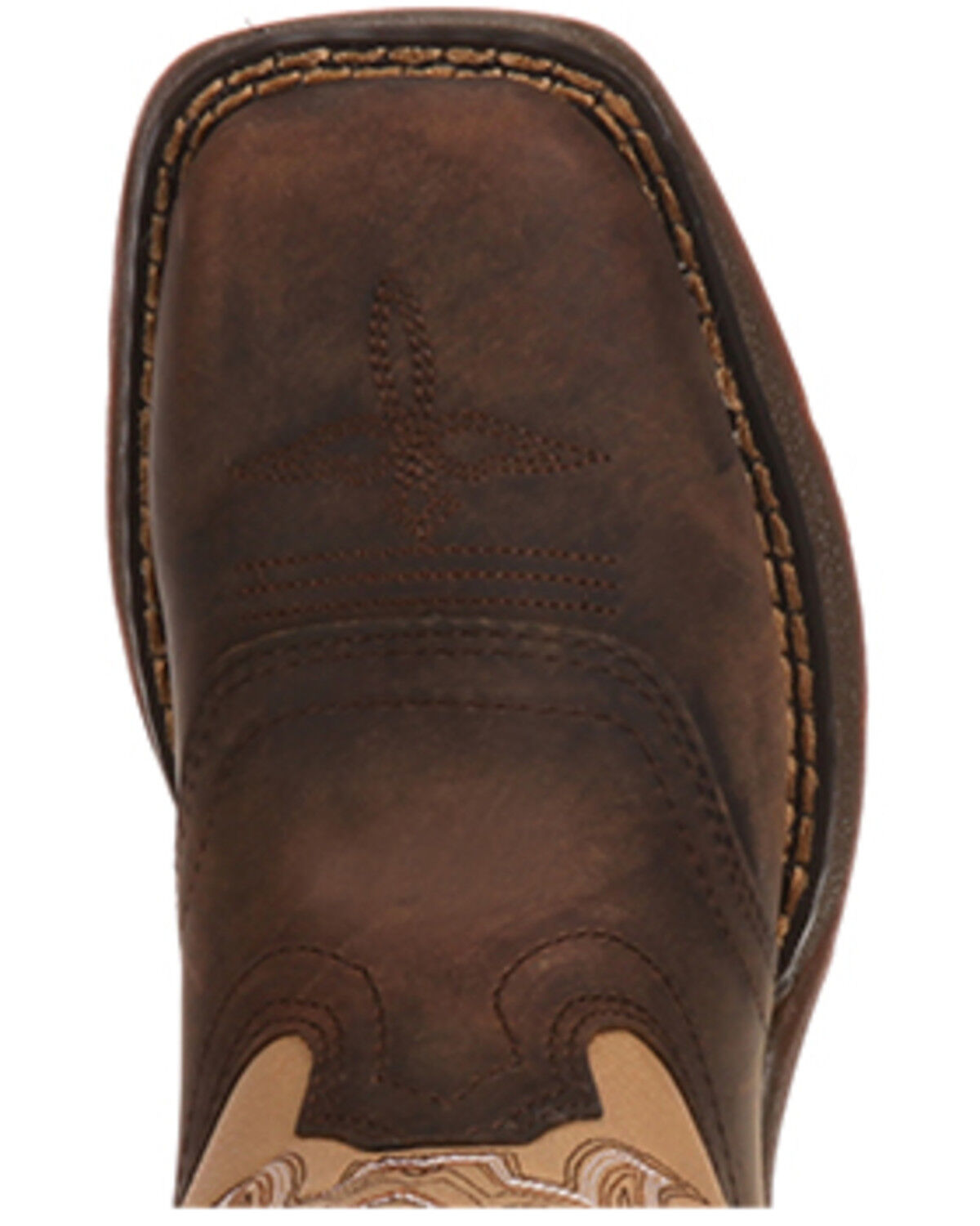Image #6 - Durango Boys' Saddle Western Boots - Broad Square Toe, Brown, hi-res
