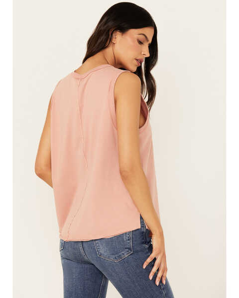 Image #4 - Cleo + Wolf Women's Brianna High Low Whiskey Graphic Tank, Peach, hi-res