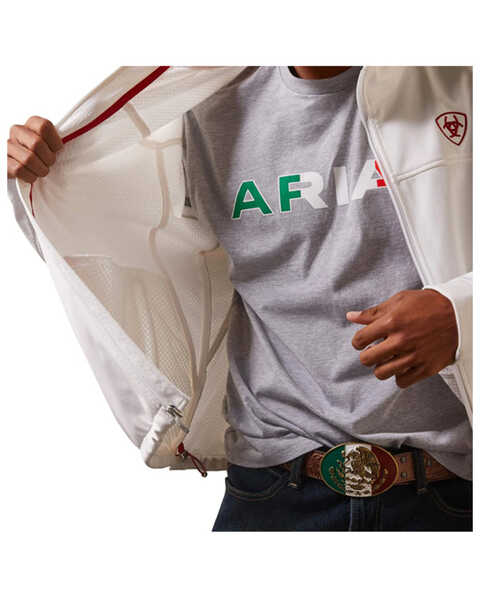 Image #5 - Ariat Men's Team Mexico Softshell Jacket, White, hi-res