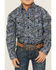 Image #2 - Roper Boys' Paisley Print Long Sleeve Button-Down Western Shirt, Blue, hi-res
