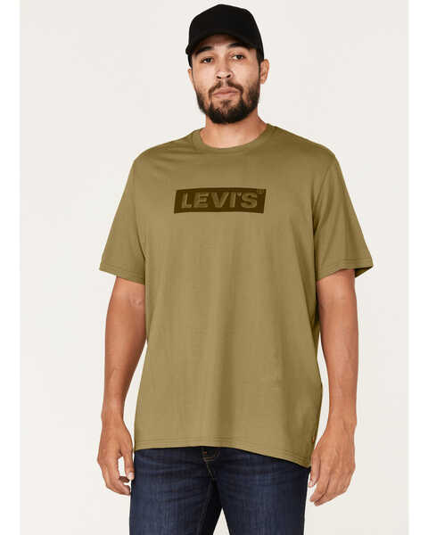 Image #1 - Levi's Men's Boxtab Logo Graphic T-Shirt, Olive, hi-res