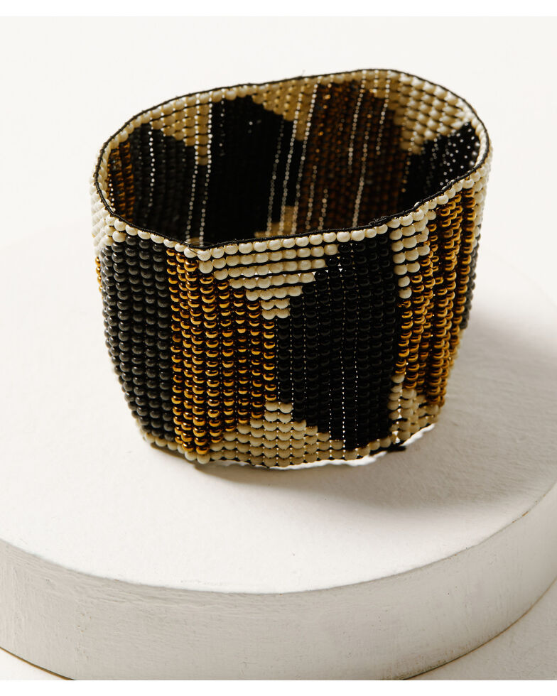 Ink + Alloy Women's Black Ivory Gold Circle Stretch Bracelet, Multi, hi-res