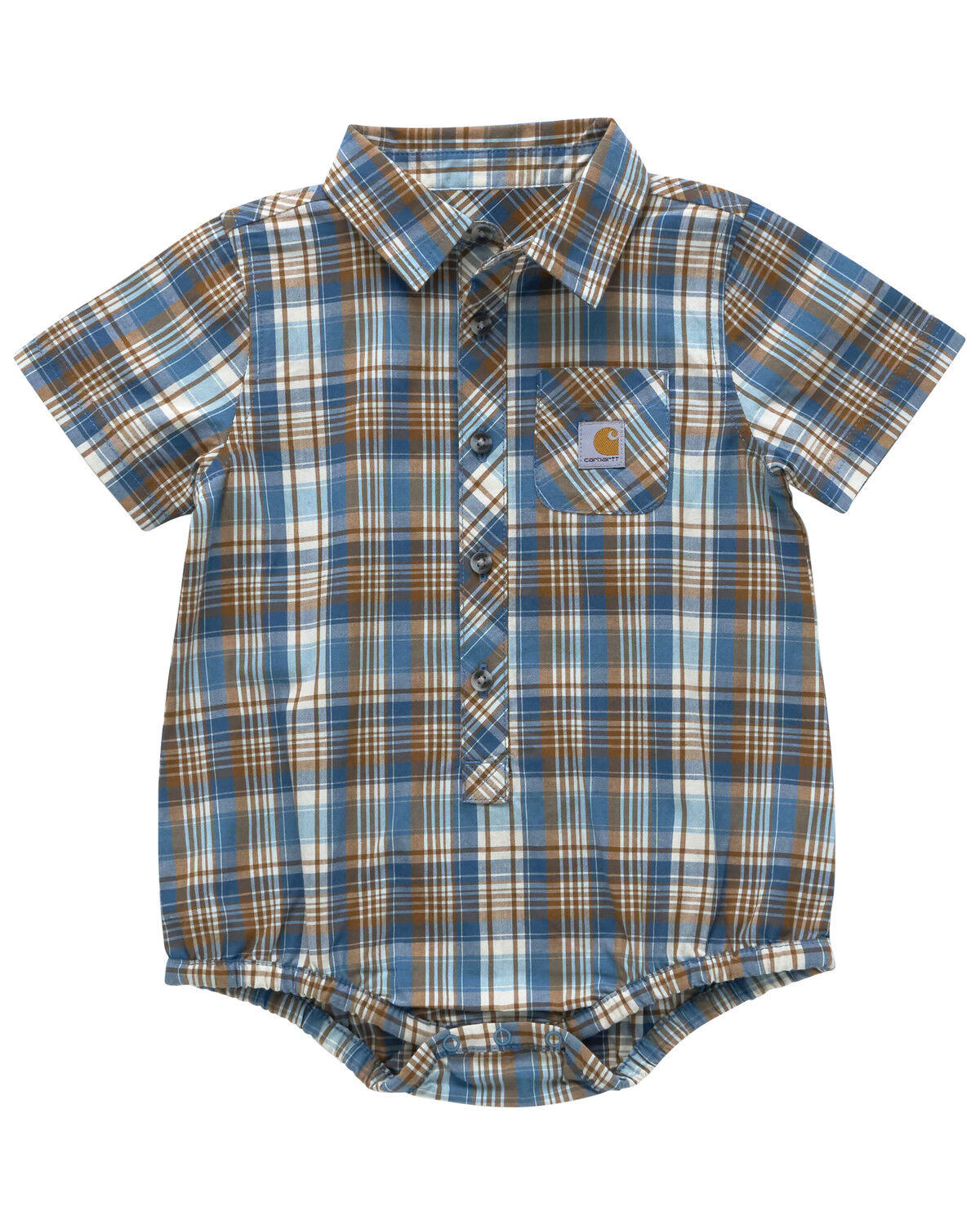Image #1 - Carhartt Infant Boys' Plaid Print Onesie, Blue, hi-res