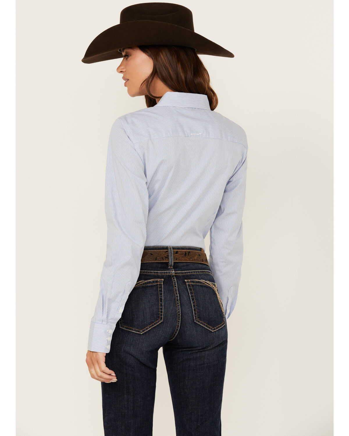 Image #4 - Ariat Women's Striped Team Kirby Long Sleeve Button-Down Stretch Western Shirt, Blue, hi-res