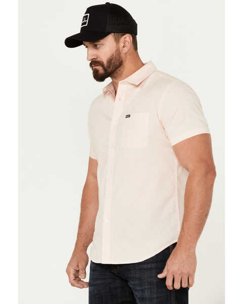 Brixton Men's Charter Solid Short Sleeve Button-Down Shirt, Light Pink, hi-res
