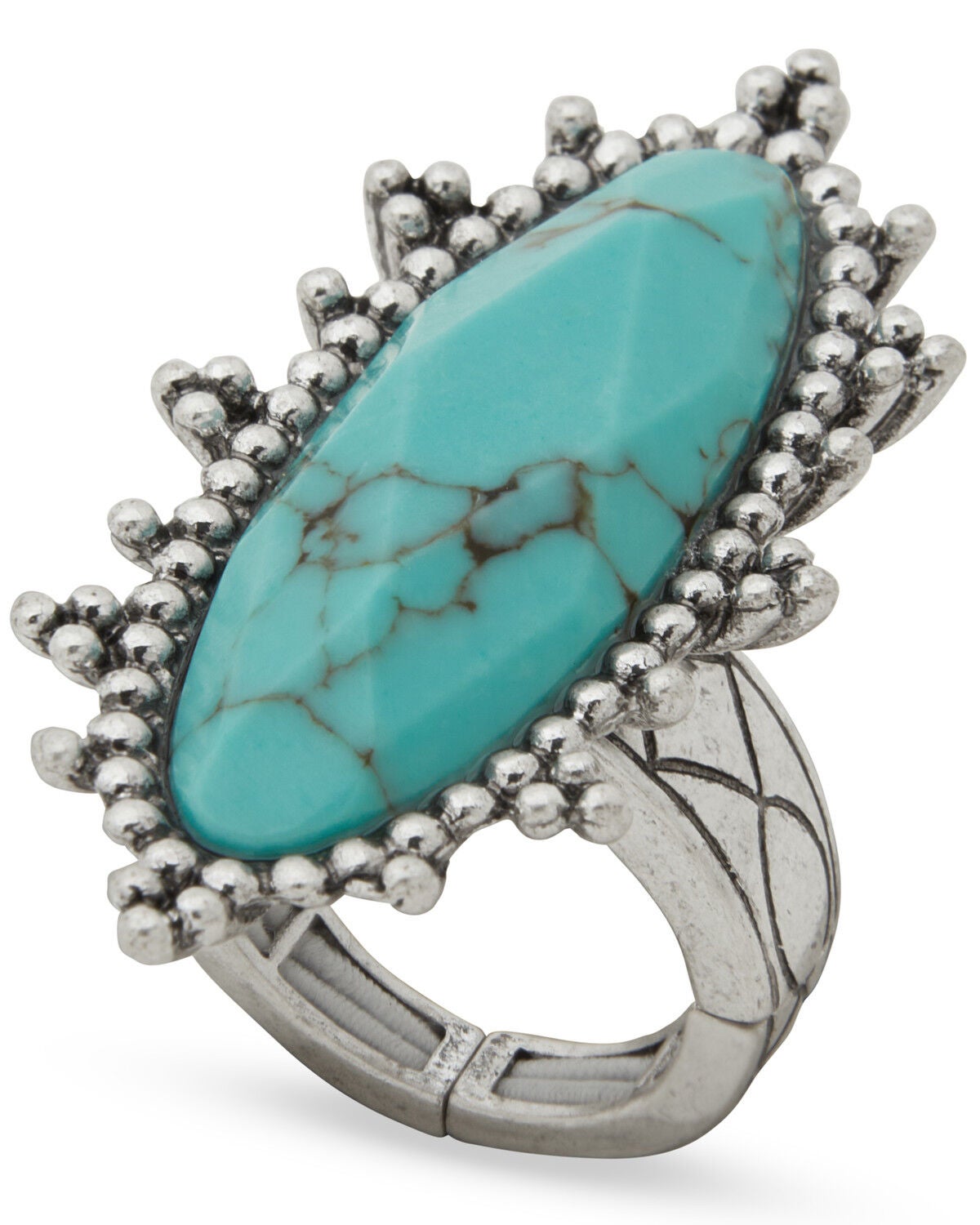 Lainey Wilson Women's Hold Me Faceted Oval Statement Ring, Silver, hi-res