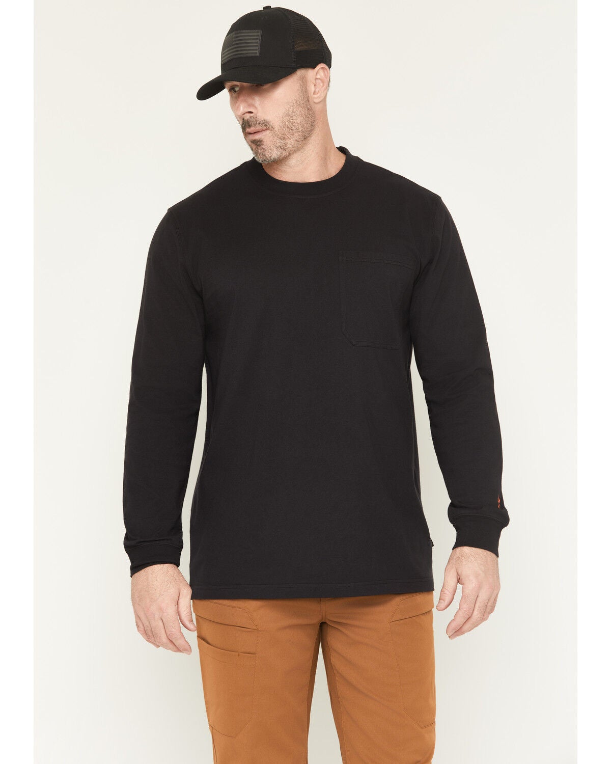Image #2 - Hawx Men's Harvest Long Sleeve Graphic Work T-Shirt, Black, hi-res