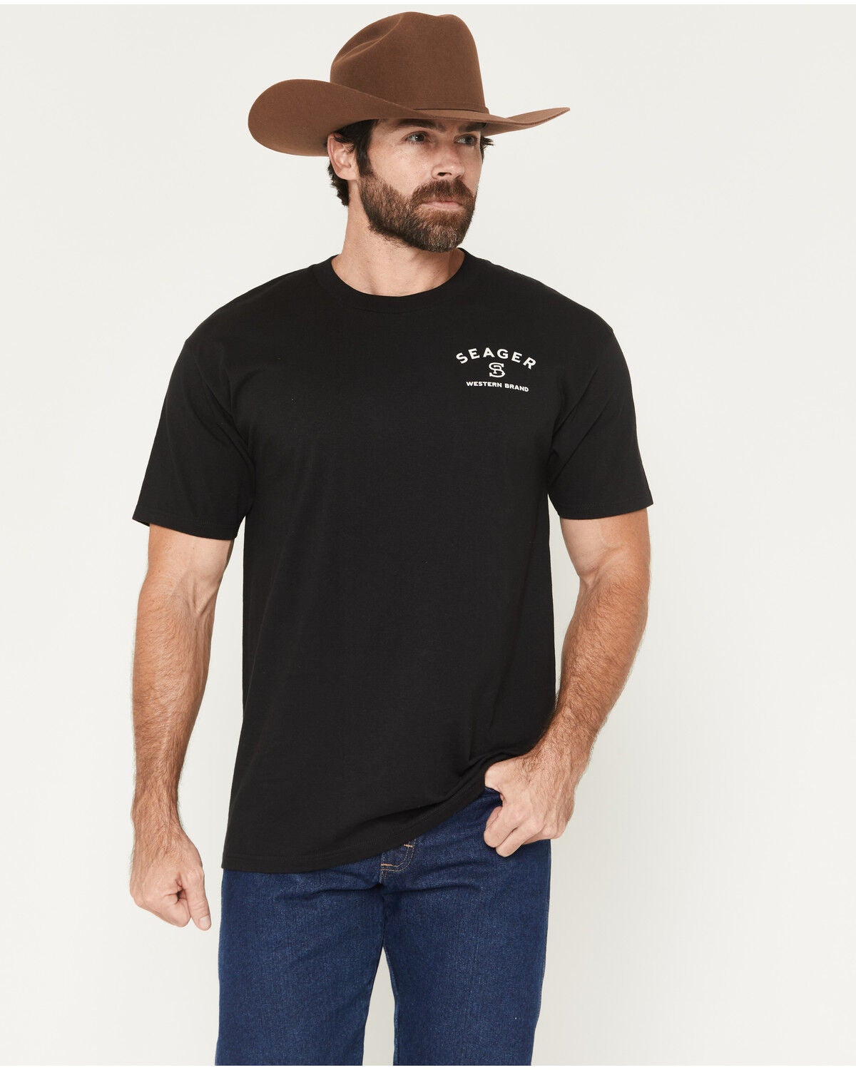 Image #2 - Seager Men's Branded Short Sleeve Graphic T-Shirt, Black, hi-res