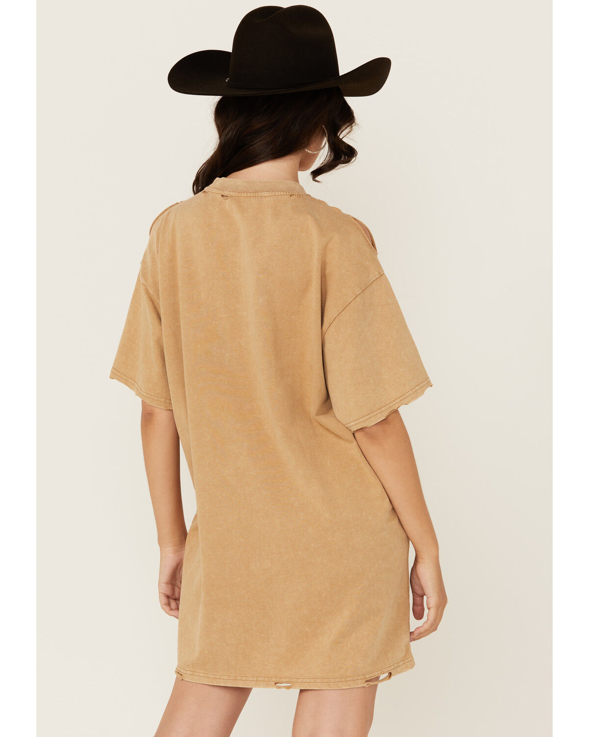 Image #4 - Blue B Women's Howdy Short Sleeve Mini T-Shirt Dress, Tan, hi-res