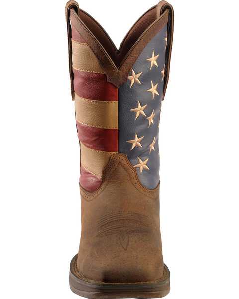 Image #5 - Durango Rebel Men's American Flag Western Boots - Steel Toe, Brown, hi-res