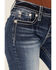 Image #4 - Miss Me Women's Medium Wash Mid Rise Cowhide Steer Head Pocket 32" Bootcut Stretch Denim Jeans, Medium Wash, hi-res
