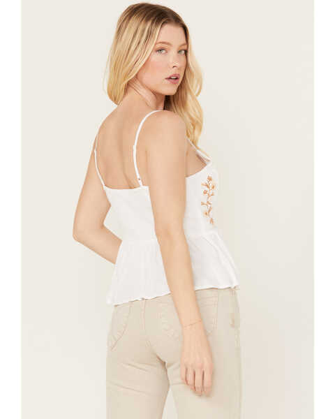 Image #4 - Patrons of Peace Women's Anna Floral Embroidered Cami Top , White, hi-res