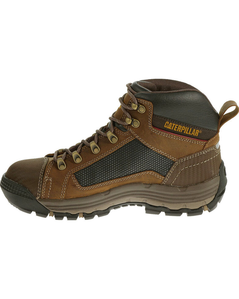 Caterpillar Men S Dark Beige Convex Mid Work Boots Steel Toe